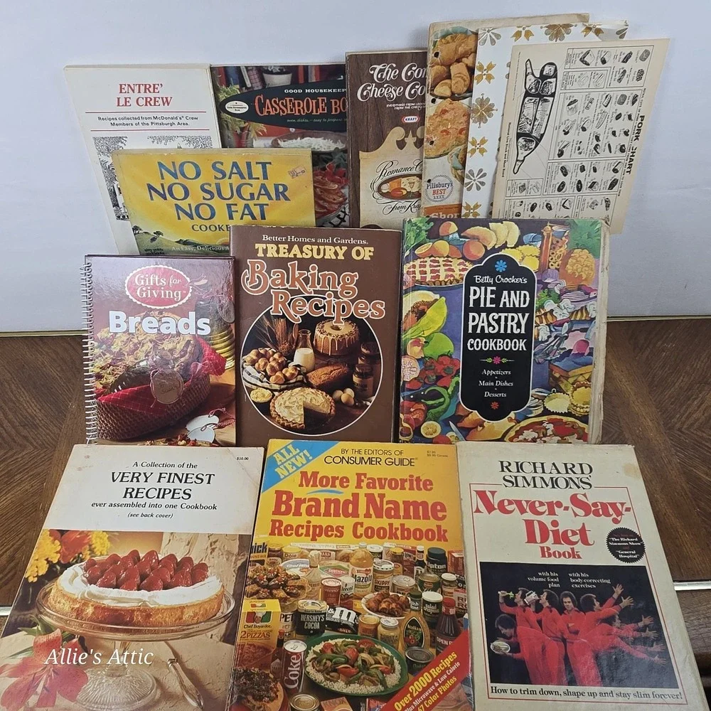 Vintage Cookbook Lot Betty Crocker Richard Simmons Kraft Cheese Good Housekeepin